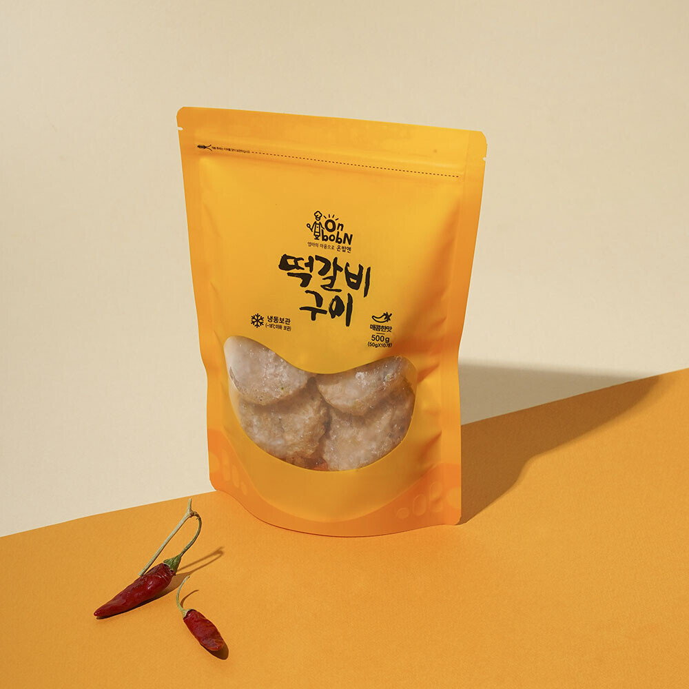 육즙가득 간편조리 안전먹거리 온밥엔 순한맛 매운맛 수제 떡갈비 500g